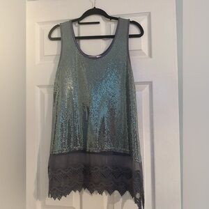 Origami embellished sleeveless top.